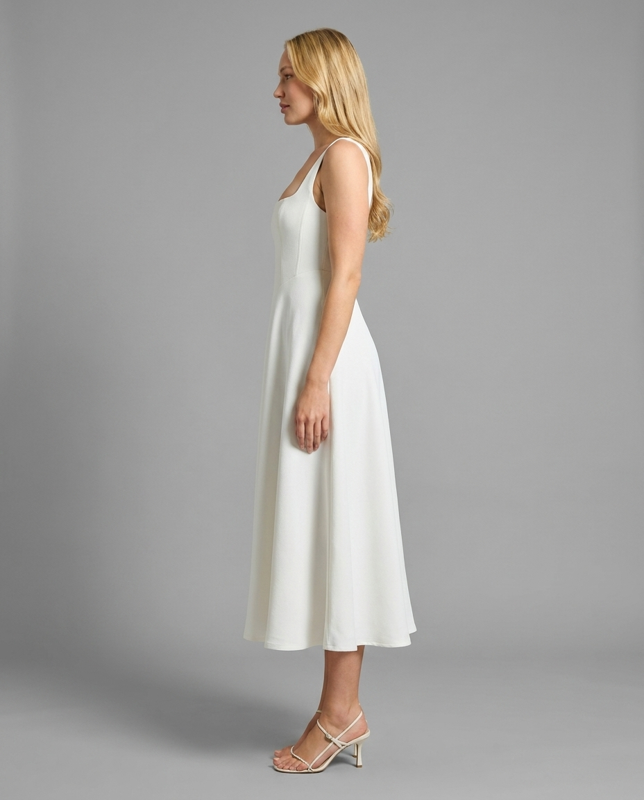 Square Neck Midi Dress