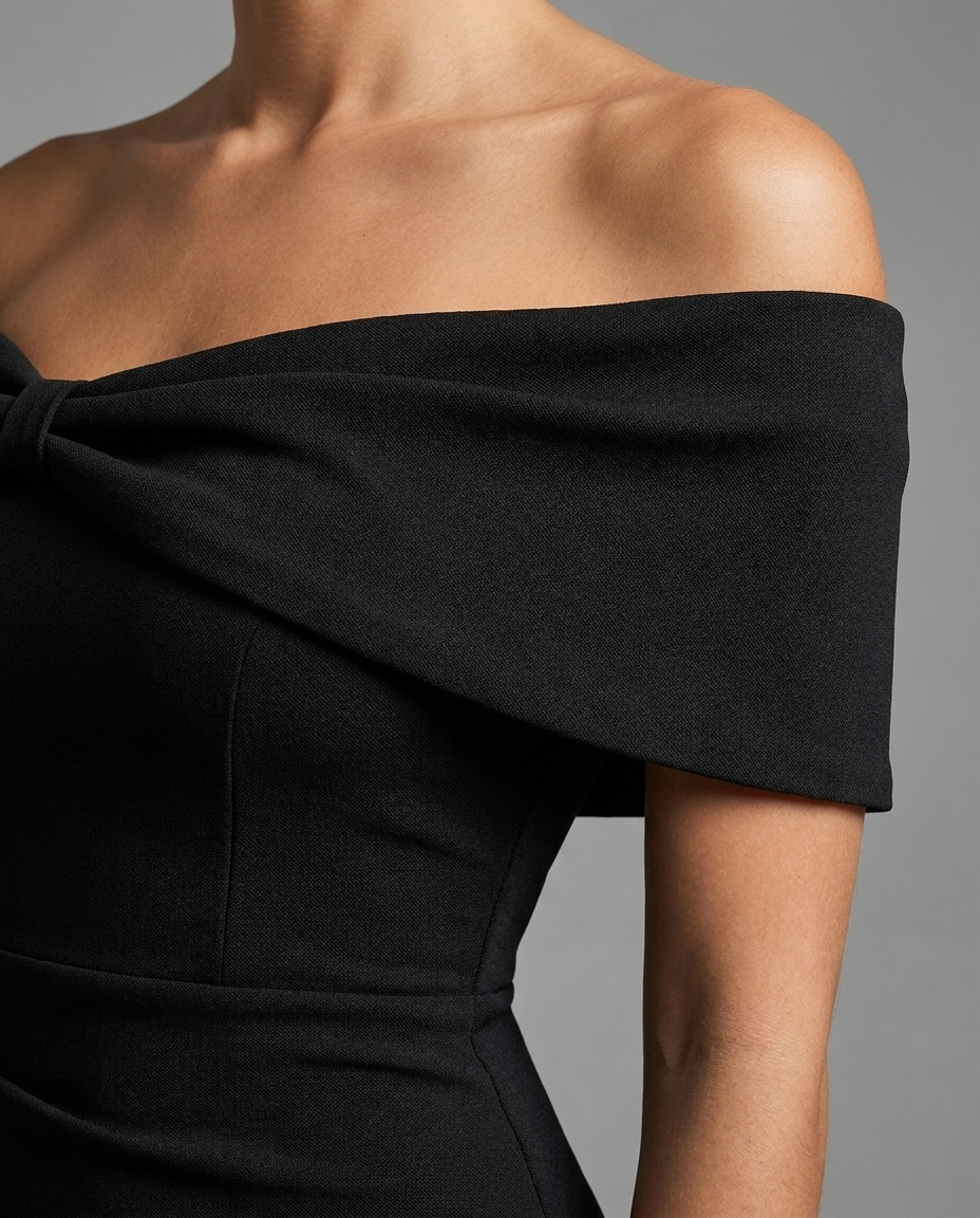 Black Off The Shoulder Split Maxi Dress