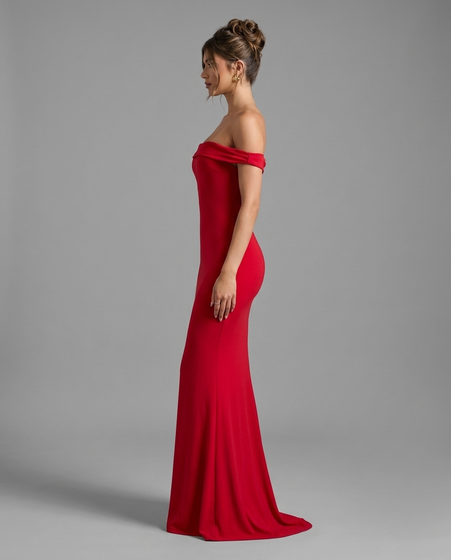 Lita | Red Twisted Asymmetric Maxi Dress