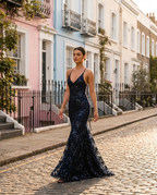 Sequin Lace Up Back Maxi Dress
