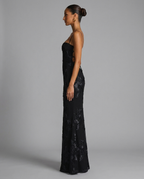 Floral Embroidered Corset Maxi Dress
