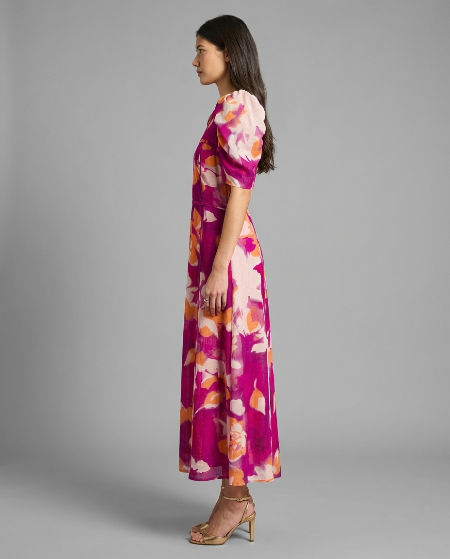 Niamh Pink Binding Detail Occasion Dress